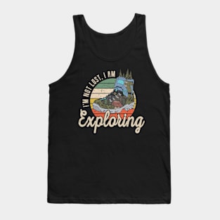 I'm Not Lost, I'm Exploring Camping Hike Vintage Sunset Tank Top